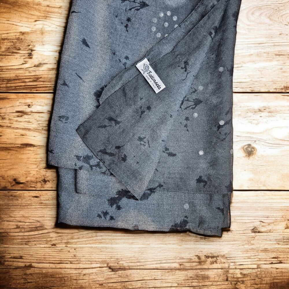 Fattorseta Women's Made in Italy Gray Black Polyester Carolina Fattorini Scarf